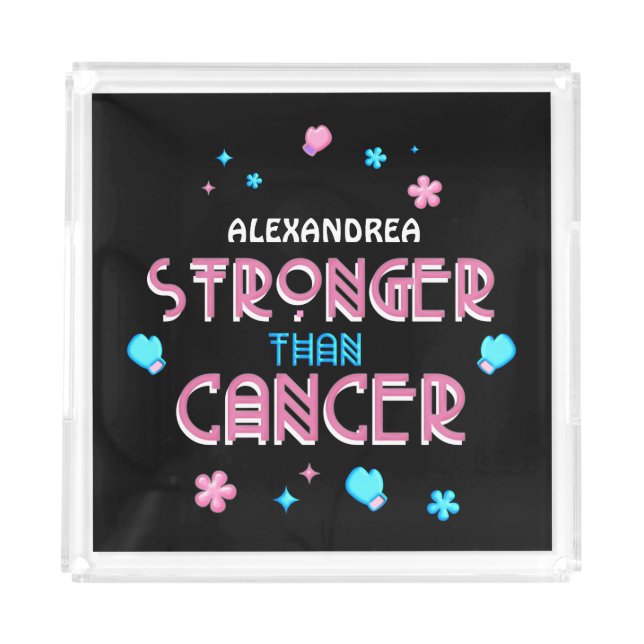Stronger Than Cancer | Cancer Survivor Custom    Acrylic Tray (Front)