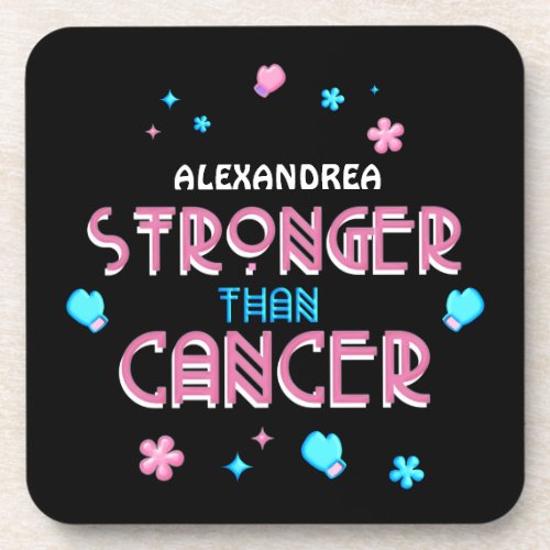 Stronger Than Cancer  Cancer Survivor Custom    Beverage Coaster