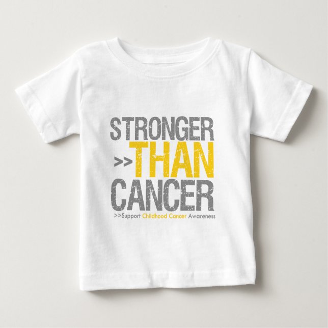 Stronger Than Cancer - Childhood Cancer Baby T-Shirt (Front)