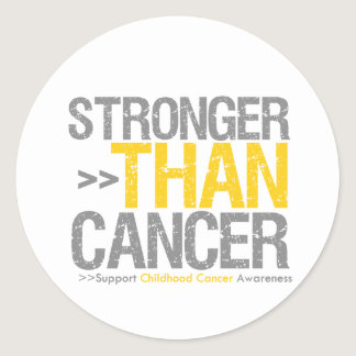 Stronger Than Cancer - Childhood Cancer Classic Round Sticker