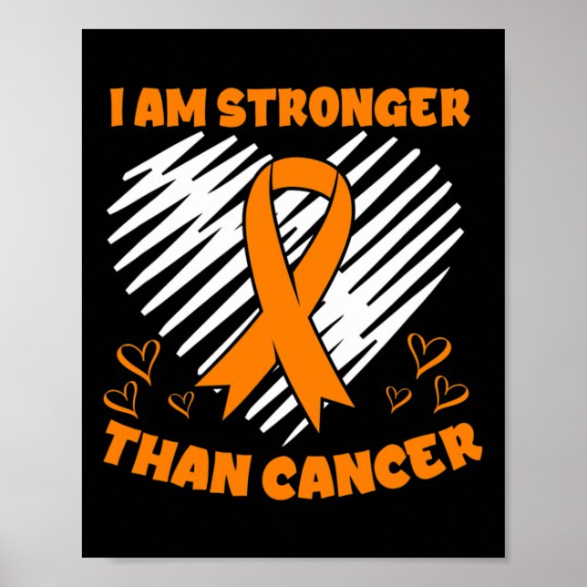Stronger Than Cancer Leukemia Awareness Heart  Poster (Front)