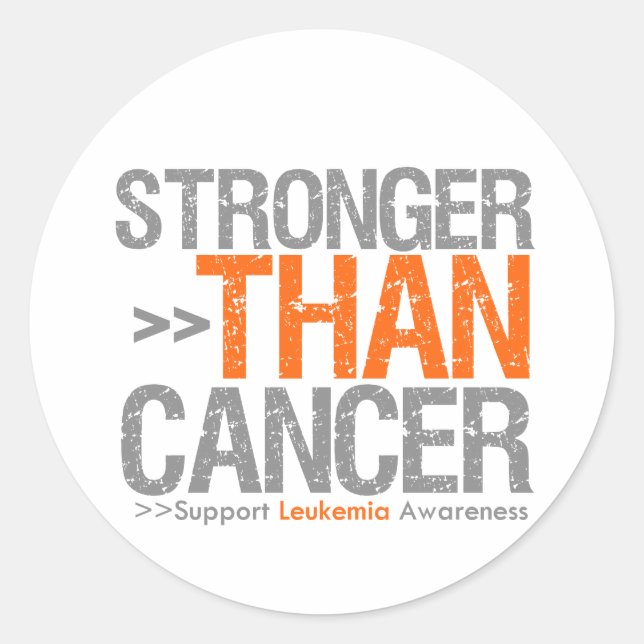 Stronger Than Cancer - Leukemia Classic Round Sticker (Front)