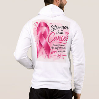 Stronger Than Cancer Pink Ribbon Awareness Hoodie