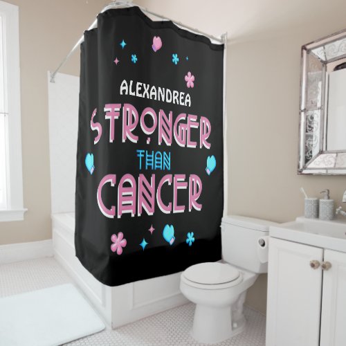 Stronger Than Cancer Survivor Hope  Personalize Shower Curtain