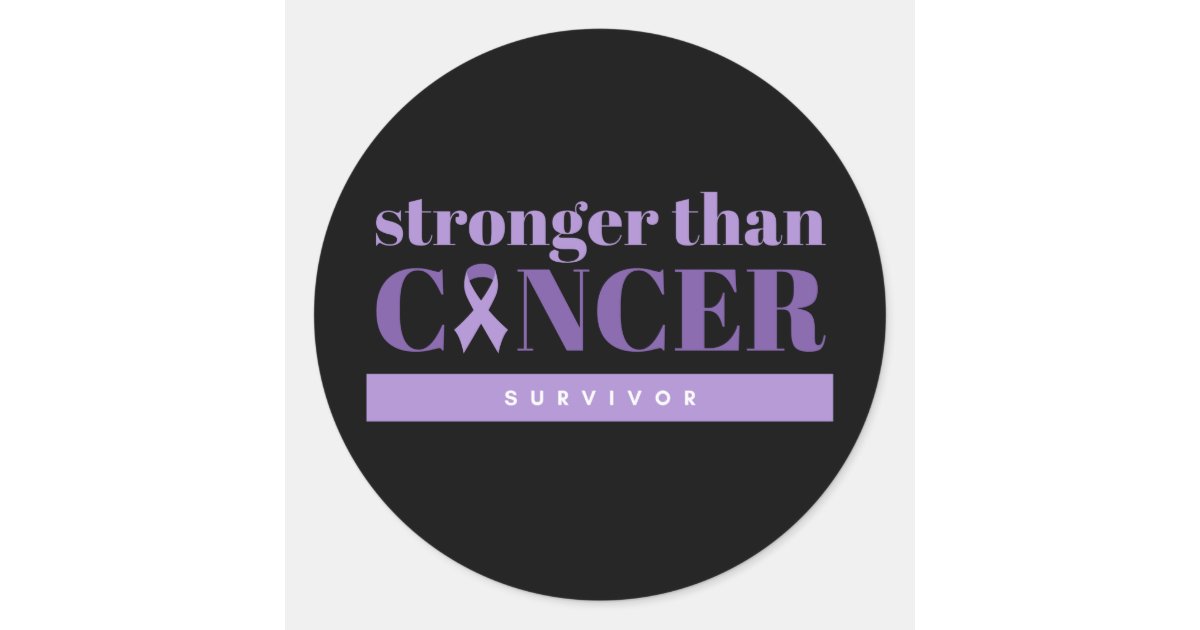Cancer Strong Sticker Stronger than Cancer Survivor Purple Classic Round Sticker | Zazzle