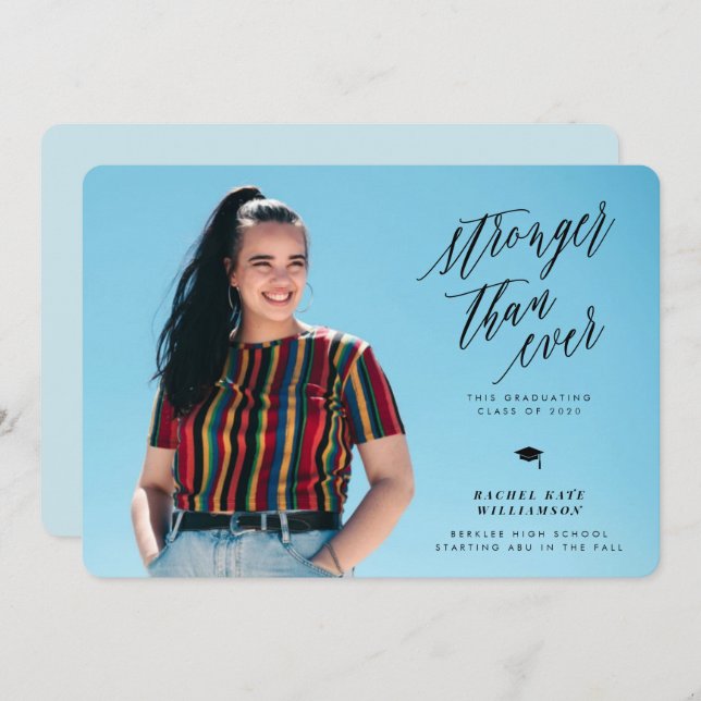 Stronger than Ever Graduation Announcement (Front/Back)
