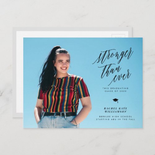 Stronger than Ever Graduation Announcement Postcard