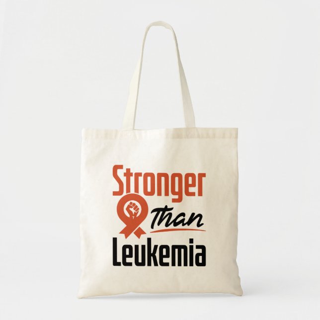 Stronger Than Leukemia Blood Cancer Survivor Tote Bag (Front)
