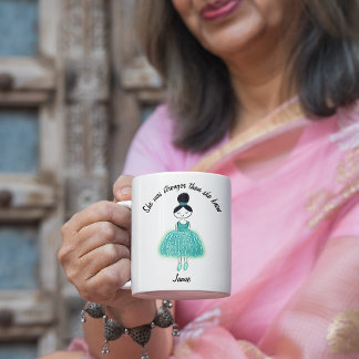 Stronger Than She Knew Ovarian Cancer Customisable Coffee Mug