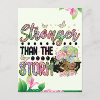 Stronger than the storm, believe in God, trust Jes Postcard