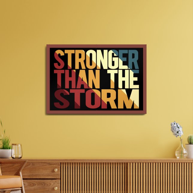 Stronger Than The Storm Encouragement Vibe Mindset Framed Art (Living Room)