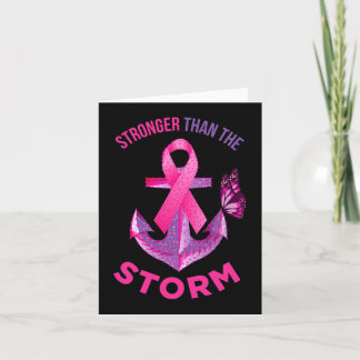 Stronger Than The Storm Fight Breast Cancer Ribbon Card