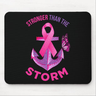 Stronger Than The Storm Fight Breast Cancer Ribbon Mouse Pad