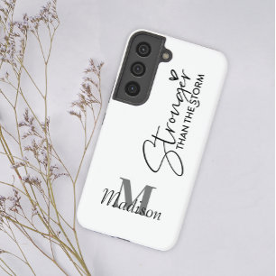 Stronger Than The Storm Monogram Add Name Samsung Galaxy S22 Case