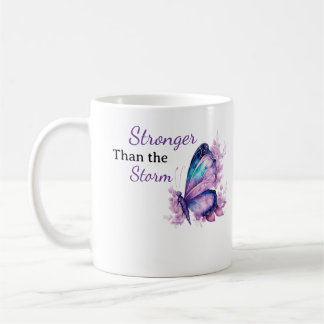 Stronger Than the Storm Mug - Butterfly Quote Mug