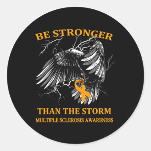 Stronger Than The Storm Multiple Sclerosis Classic Round Sticker