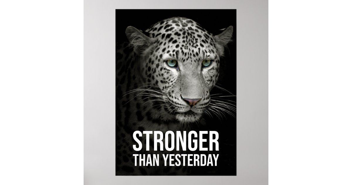 Stronger Than Yesterday - Tiger Poster | Zazzle