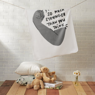 Stronger Than You Think – Empowerment Typography Baby Blanket