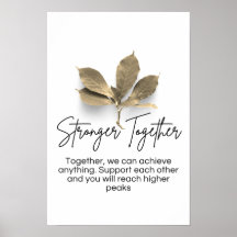Stronger Together Motivation Quotes Poster