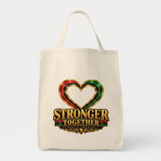 Stronger Together Pan-African Heart Tote Bag