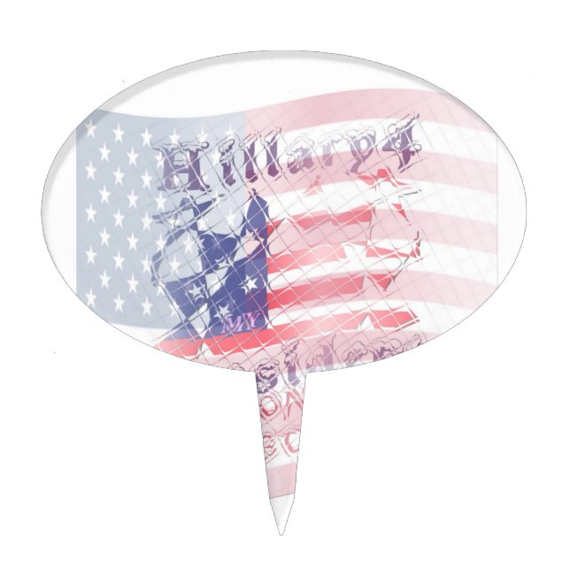 Stronger together USA Hillary 4 President American Cake Topper (Front)