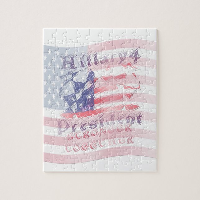 Stronger together USA Hillary 4 President American Jigsaw Puzzle (Vertical)