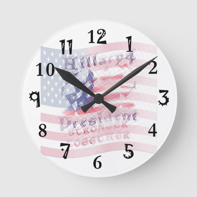 Stronger together USA  Round Clock (Front)
