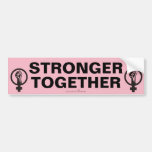 Stronger Together, Women&#39;s March Slogan Bumper Sticker at Zazzle