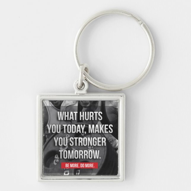 STRONGER TOMORROW - "Body building" Motivational Keychain (Front)