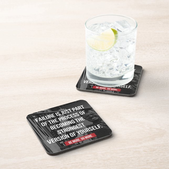 Strongest Version Of Yourself Workout Motivational Beverage Coaster (Right Side)