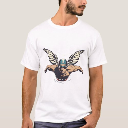  Strongman muscle man with wings T_Shirt