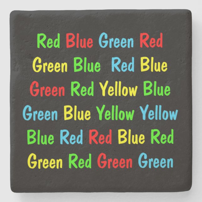 Stroop Test Color Names Stone Coaster (Front)