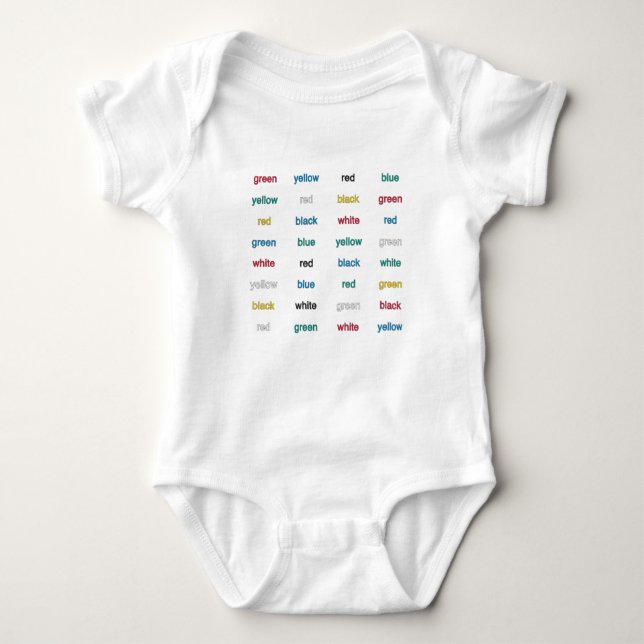 Stroop Test English Baby Bodysuit (Front)