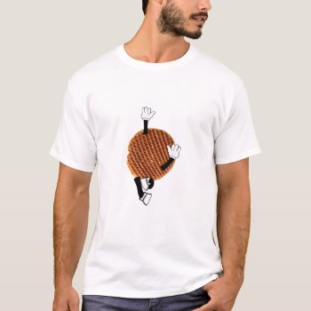 Stroopwafel Jumping For Joy. T-shirt by Funkyworm at Zazzle
