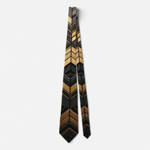 Stropdas black gold neck tie