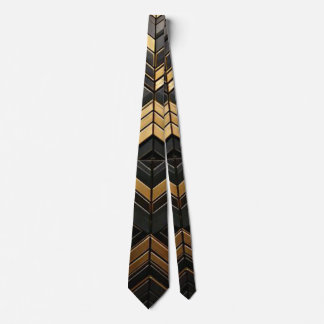 Stropdas black gold neck tie