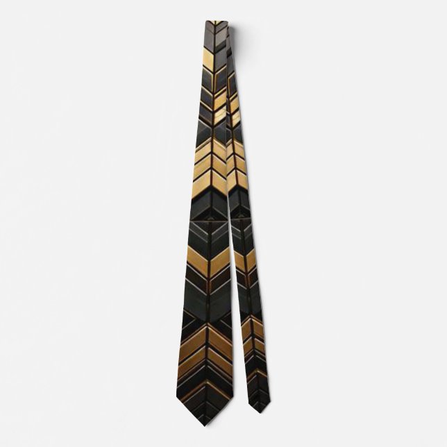 Stropdas black gold neck tie (Front)