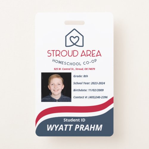 Stroud Area Homeschool Student ID Badge