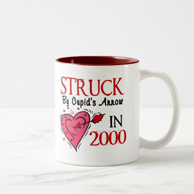 Struck By Cupid’s Arrow In 2000 Two-Tone Coffee Mug (Right)