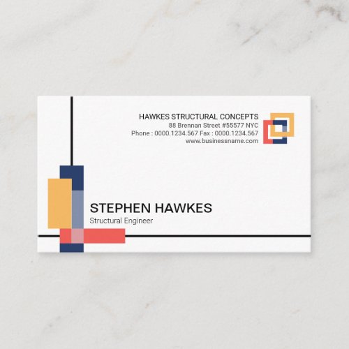 Structural Building Pillars Rebar Engineering Business Card