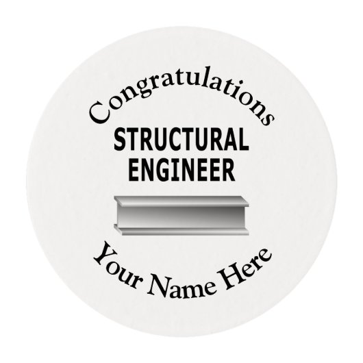 Structural Engineer Beam  Edible Frosting Rounds (Front)