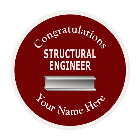 Structural Engineer Beam  Edible Frosting Rounds (Front)