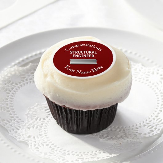 Structural Engineer Beam  Edible Frosting Rounds (Cupcake)