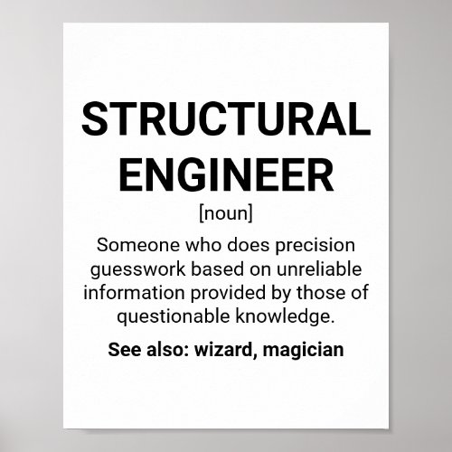 Structural Engineer Definition Noun Poster