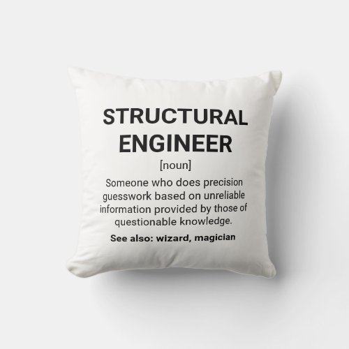 Structural Engineer Definition noun Throw Pillow