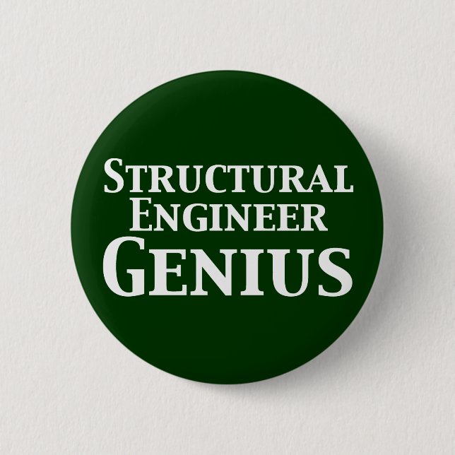 Structural Engineer Genius Gifts Button (Front)
