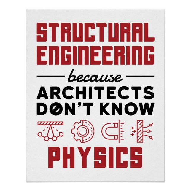 Structural Engineering Sarcastic Physics Saying Poster (Front)