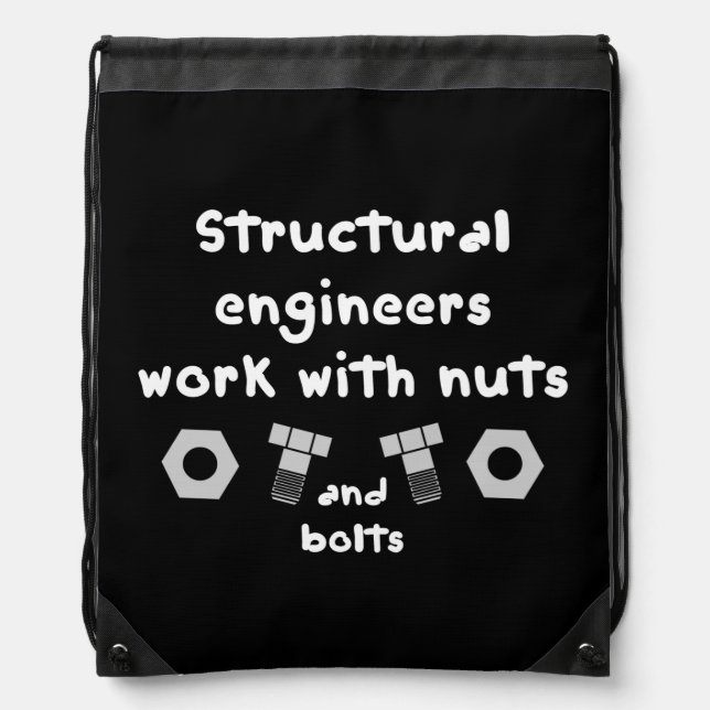 Structural Engineers Work Drawstring Bag (Front)