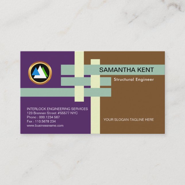 Structural Interlocking Joints Engineering Business Card (Front)