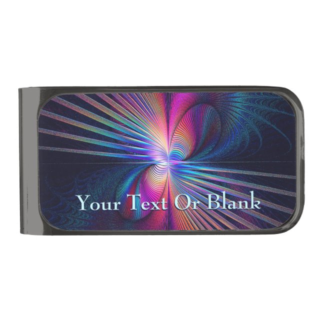 Structural Iridescence Gunmetal Finish Money Clip (Front)